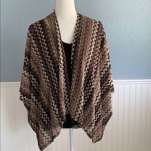 Brown black and cream wrap One size